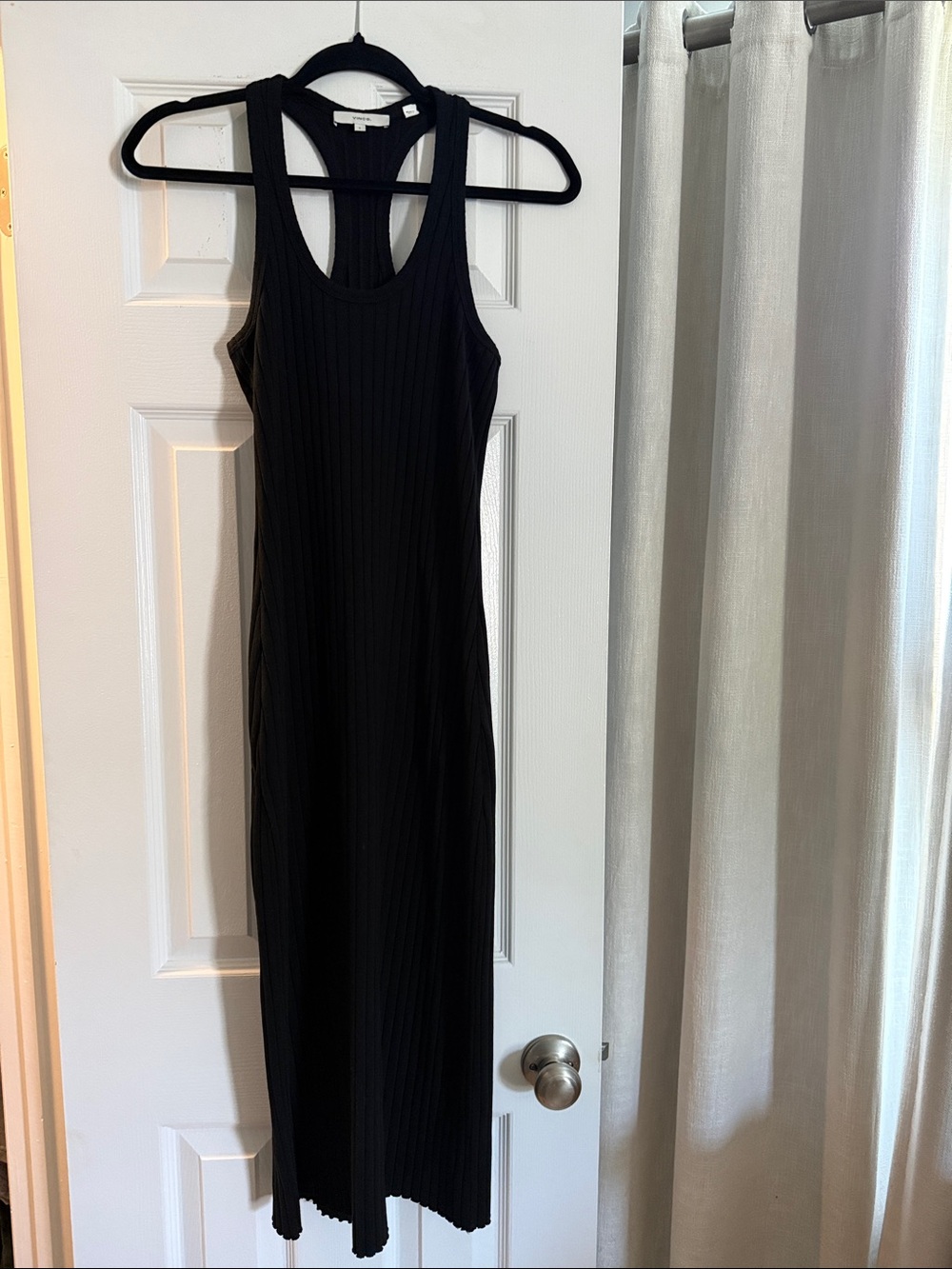 Vince Black Ribbed Racerback Maxi Dress - Women